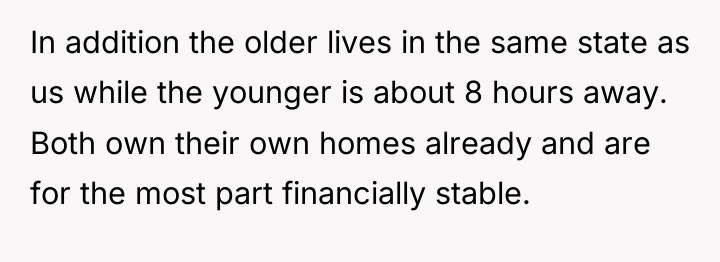 In addition the older lives in the same state as...