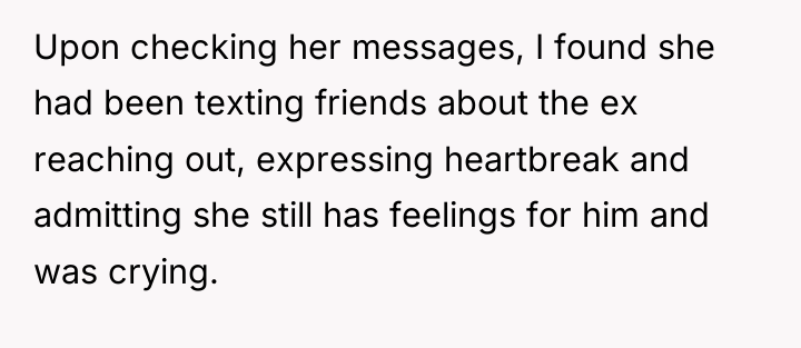 Upon checking her messages, I found she had been texting...