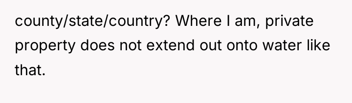 county/state/country? Where I am, private property does not extend out...