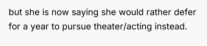 but she is now saying she would rather defer for...