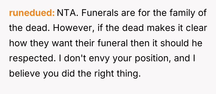 runedued NTA. Funerals are for the family of the dead....
