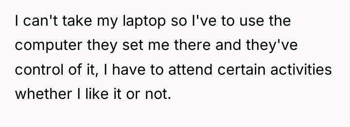 I can't take my laptop so I've to use the...