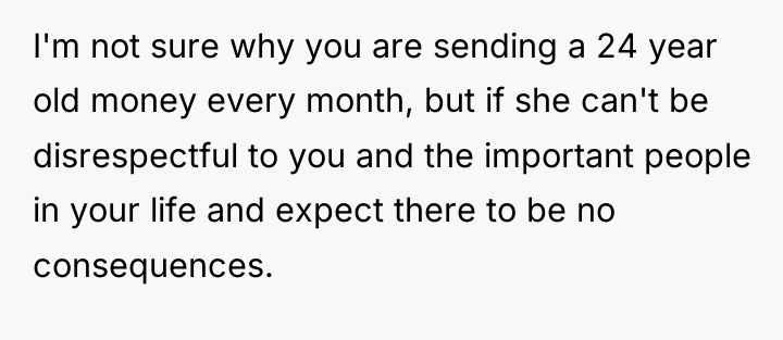 I'm not sure why you are sending a 24 year...