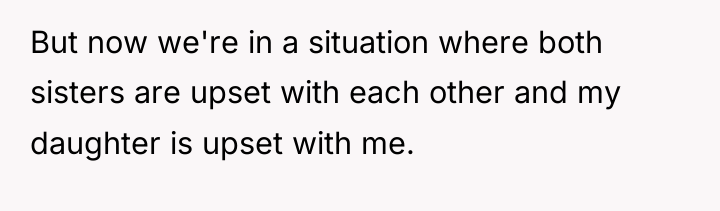 But now we're in a situation where both sisters are...
