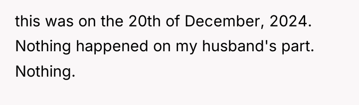 this was on the 20th of December, 2024. Nothing happened...