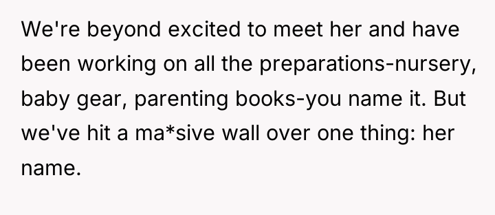 We're beyond excited to meet her and have been working...