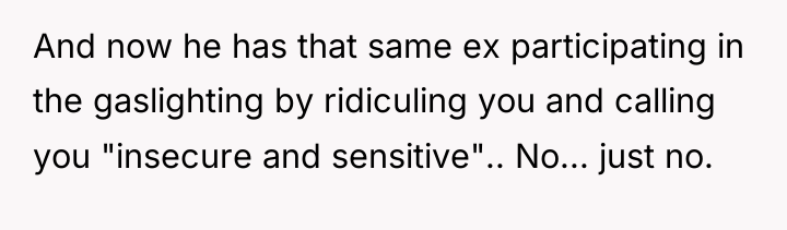 And now he has that same ex participating in the...
