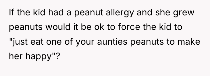 If the kid had a peanut allergy and she grew...
