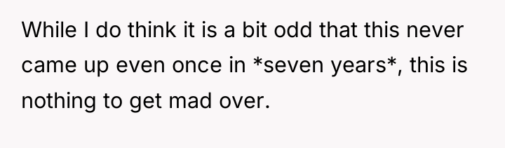 While I do think it is a bit odd that...
