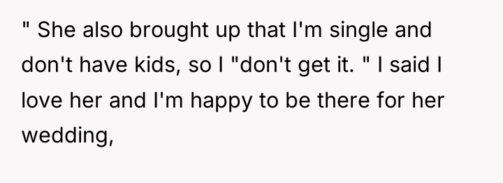 " She also brought up that I'm single and don't...