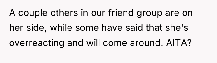 A couple others in our friend group are on her...