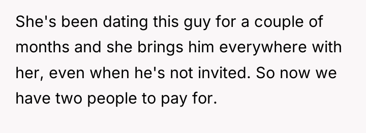 She's been dating this guy for a couple of months...