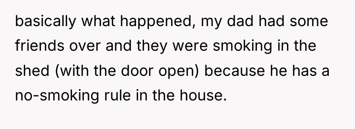 basically what happened, my dad had some friends over and...