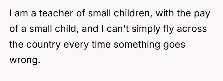 I am a teacher of small children, with the pay...