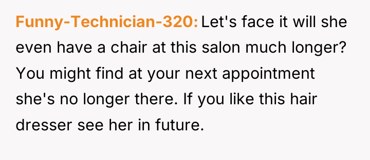 Funny-Technician-320 Let's face it will she even have a chair...