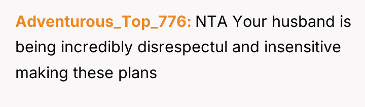 Adventurous_Top_776 NTA Your husband is being incredibly disrespectul and insensitive...