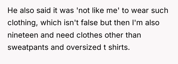 He also said it was 'not like me' to wear...