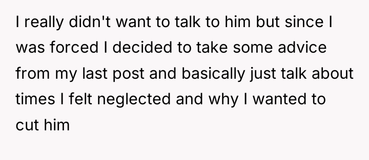 I really didn't want to talk to him but since...