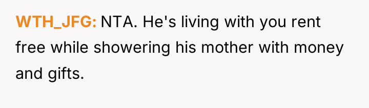 WTH_JFG NTA. He's living with you rent free while showering...