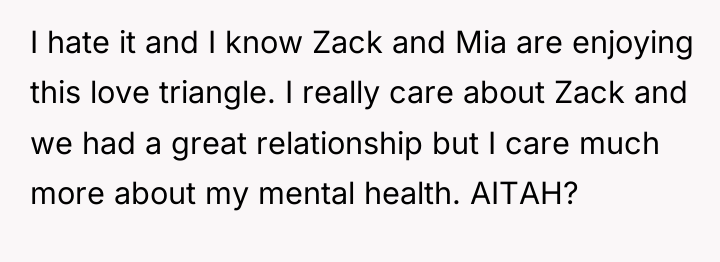 I hate it and I know Zack and Mia are...