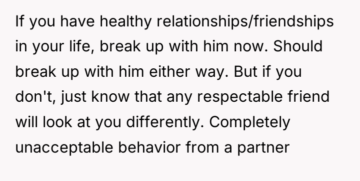 If you have healthy relationships/friendships in your life, break up...