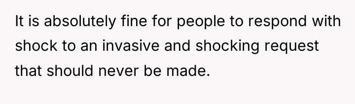 It is absolutely fine for people to respond with shock...