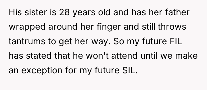 His sister is 28 years old and has her father...
