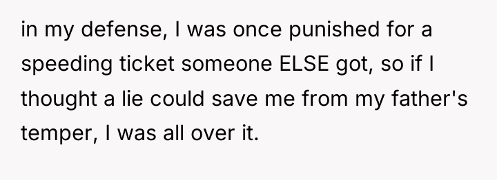 in my defense, I was once punished for a speeding...