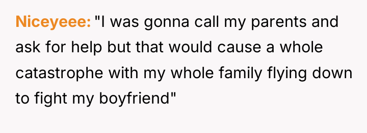 Niceyeee "I was gonna call my parents and ask for...