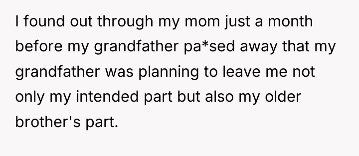 I found out through my mom just a month before...