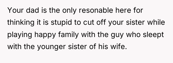 Your dad is the only resonable here for thinking it...