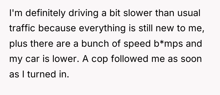 I'm definitely driving a bit slower than usual traffic because...