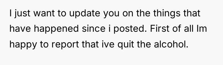 I just want to update you on the things that...
