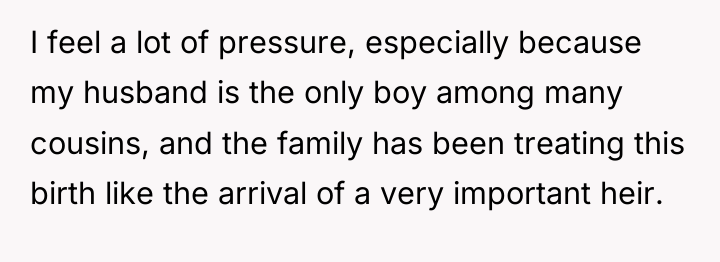 I feel a lot of pressure, especially because my husband...