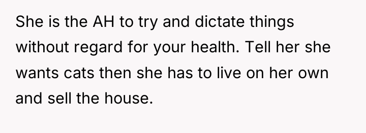 She is the AH to try and dictate things without...