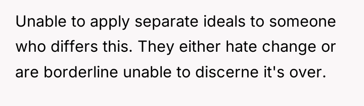 Unable to apply separate ideals to someone who differs this....