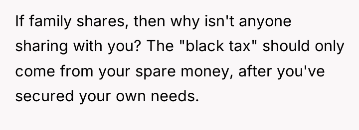 If family shares, then why isn't anyone sharing with you?...