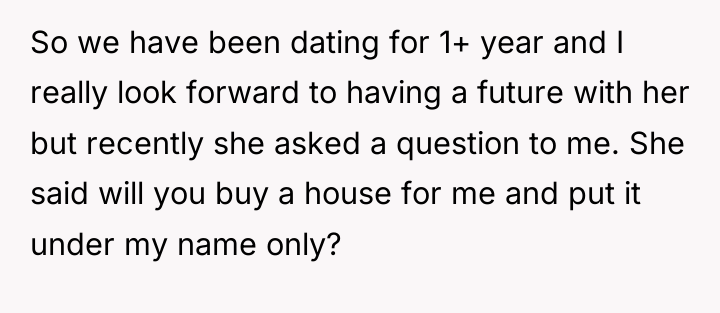 So we have been dating for 1+ year and I...