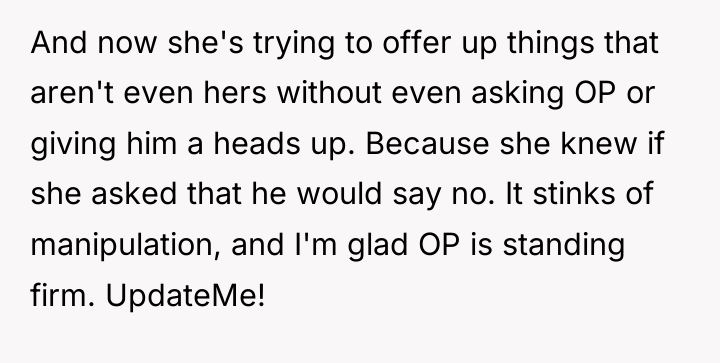And now she's trying to offer up things that aren't...