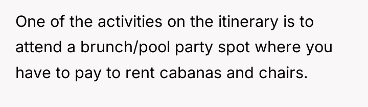 One of the activities on the itinerary is to attend...