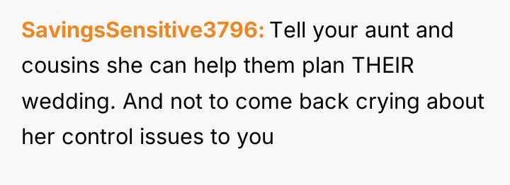 SavingsSensitive3796 Tell your aunt and cousins she can help them...