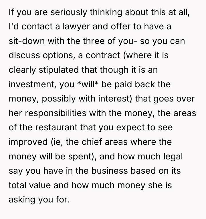 If you are seriously thinking about this at all, I'd...