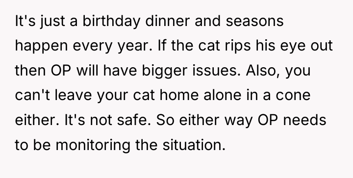 It's just a birthday dinner and seasons happen every year....