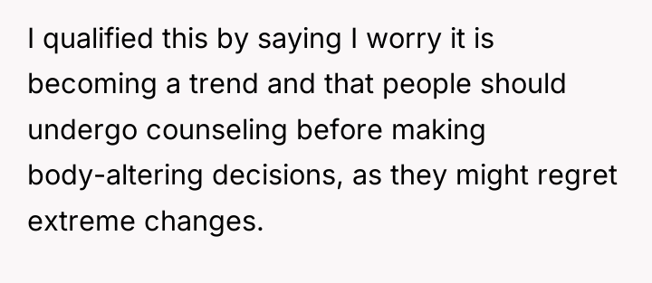 I qualified this by saying I worry it is becoming...