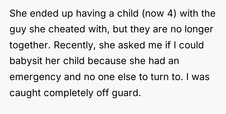 She ended up having a child (now 4) with the...