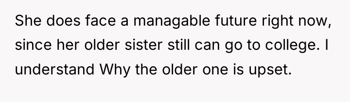 She does face a managable future right now, since her...