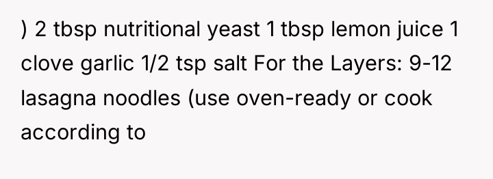) 2 tbsp nutritional yeast 1 tbsp lemon juice 1...