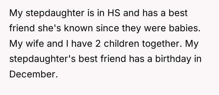 My stepdaughter is in HS and has a best friend...