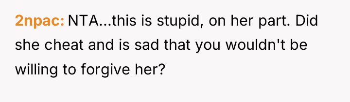 2npac NTA...this is stupid, on her part. Did she cheat...