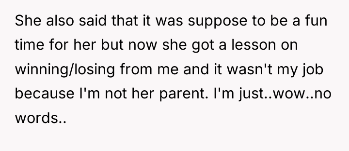 She also said that it was suppose to be a...